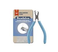 Beadalon Designer Series Wire Banding Pliers, Pacific Blue Vinyl-Free Grips, creates Double-Wide Bands for 22 & 24 gauge wire, Stainless Steel, 5.5 in / 14 cm