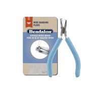 Beadalon Designer Series Wire Banding Pliers, Pacific Blue Vinyl-Free Grips, creates Single-Wide Bands for 20 & 21 gauge wire, Stainless Steel, 5.5 in / 14 cm