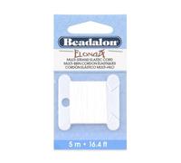 Beadalon Elonga Stretch Cord, 0.3 mm / 0.012 in, White, 5 m / 16.4 ft