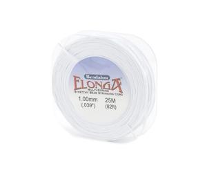 Beadalon Elonga Stretch Cord, 1.0 mm / 0.039 in, White, 25 m / 82 ft