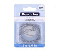 Beadalon French Wire, 0.60 mm / .024 in, Vintage Silver Color, 1 Meter