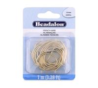 Beadalon French Wire, 1.0 mm / .039 in, Silver Plated, 1 Meter