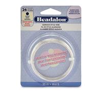 Beadalon German Style 20 m 26 Gauge Round Wire, Silver Plated