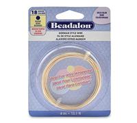 Beadalon German Style Wire-Gold Round - 18 Gauge 13.1'