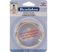 Beadalon German Style Wire-Gold Round - 22 Gauge, 32.8'