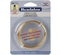 Beadalon German Style 12 m 24 Gauge Round Wire, Gold Plated