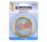 Beadalon German Style Wire, Round, Satin Gold Colour, 20 Gauge, 0.81mm X 4m