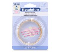 Beadalon German Style Wrapping Wire, Round, Gold Color, 14 Gauge, 1.3 m / 4.3 ft