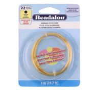 Beadalon German Style Wrapping Wire, Round, Satin Gold Color, 22 Gauge, 6 m / 19.7 ft