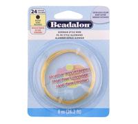 Beadalon German Style Wrapping Wire, Round, Satin Gold Color, 24 Gauge, 8 m / 26.2 ft