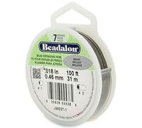 Beadalon JW03T-1 100-Feet 7-Strand Stainless Steel Bead Stringing Wire, 0.018-Inch, Bright