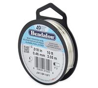 Beadalon JW11SP-10FT 49-Strand Bead Stringing Wire, 0.018-Inch, Silver Plated, 10-Feet