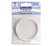 Beadalon Memory Wire, Flat, Large Bracelet, Silver Plated, Approx. 12 coils