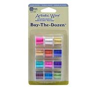 Beadalon Artistic Wire Buy-The-D oz en Silver-Plated 3yd 12 kg, Copper, Assorted Colors, 26 Gauge / .41 mm, 5 yd / 4.5 m Each 12 spools