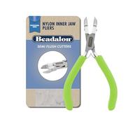 Beadalon Professional Series Nylon Inner Jaw Semi-Flush Cutters, Lime Green Vinyl-Free Grips, Stainless Steel, Box Joint, Double Leaf Springs, 5.75 in