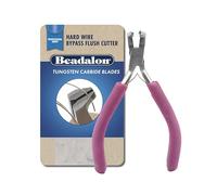 Beadalon Professional Series Tungsten Carbide Jaw Hard Wire Bypass Flush Cutter, Purple Vinyl-Free Grips, Stainless Steel, cuts up to 18 gauge Wire, 5 in