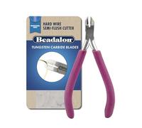 Beadalon Professional Series Tungsten Carbide Jaw Hard Wire Semi-Flush Cutter, Purple Vinyl-Free Grips, Stainless Steel, cuts up to 14 gauge Wire, 5.75 in
