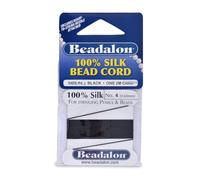 Beadalon Silk Thread, Black, Size #4