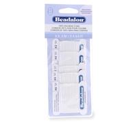 Beadalon Silk Thread, Variety Pack with Pre-Attached Beading Needle: White Color, 5 Pk - Size 2, 4, 6, Bead Thread for Knotting Pearls - Ideal Silk Cord for Jewelry Making