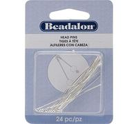 Beadalon Silver Plated Ball Head Pins - 22 Gauge - 2 Inches (24)
