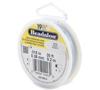 Beadalon Stringing Wire 19-Strand .015-Inch (.38-Millimeter) Diameter 30-Feet/Pkg, White