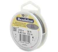 Beadalon Stringing Wire JW15T-0 - 19-Strand .018" (0.46 mm) 30 ft - Bright