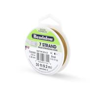 Beadalon Stringing Wire 7-Strand .015-inch x 30'-Satin Gold, Other, Multicoloured, 3.6 x 8.93 x 10.15 cm