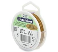 Beadalon Stringing Wire 7-Strand .015-inch x 30'-Satin Gold, Other, Multicoloured, 3.6 x 8.93 x 10.15 cm
