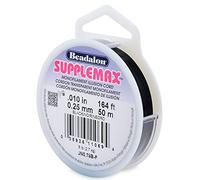 Beadalon SuppleMax Illusion Beading Cord, 0.25 mm / 0.010 in, Black Monofilament, 50 m / 164 ft