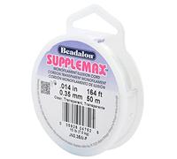 Beadalon SuppleMax Illusion Beading Cord, 0.35 mm / 0.014 in, Clear Monofilament, 50 m / 164 ft
