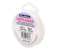 Beadalon SuppleMax Illusion Beading Cord, 0.40 mm / 0.016 in, Clear Monofilament, 100 m / 328 ft