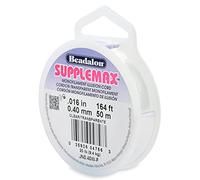 Beadalon SuppleMax Illusion Beading Cord, 0.40 mm / 0.016 in, Clear Monofilament, 50 m / 164 ft