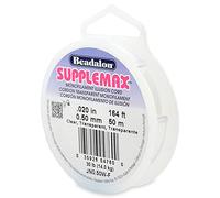 Beadalon SuppleMax Illusion Beading Cord, 0.50 mm / 0.020 in, Clear Monofilament, 50 m / 164 ft