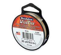 Beadalon Wildfire, 0.006 in, 0.15 mm, Break Strength 10 lb / 4.5 kg, Beige, 20 yd / 18 m