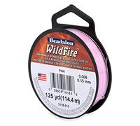 Beadalon Wildfire, 0.006 in, 0.15 mm, Break Strength 10 lb / 4.5 kg, Pink, 125 yd / 114 m