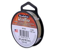 Beadalon Wildfire, 0.008 in, 0.20 mm, Break Strength 12 lb / 5.5 kg, Beige, 20 yd / 18 m