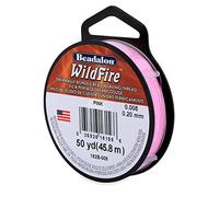 Beadalon Wildfire, 0.008 in, 0.20 mm, Break Strength 12 lb / 5.5 kg, Pink, 50 yd / 45 m