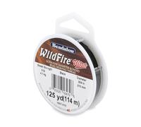 Beadalon Wildfire Ultra, 0.004" / 0.10 mm, 8 Carrier/Filament, Break Strength 9 lb, Black, 125 yd