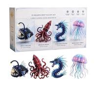 Beaded Animal Kit - 3D Cute Funny Design Set, Step By Step Instruction Craft Pack, Colorful DIY Art Project | Handmade Bead Art Kit for Family Friends Professionals Enthusiasts Display