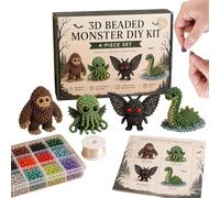 Beaded Animal Kit for Adults, Small 3D Seed Bead Craft Set - 4 Cute Animal Patterns with Easy Instructions, DIY Mini Beading Project for Beginners