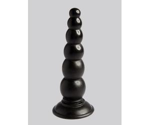 Beaded Black Anal Dildo with Suction Cup Base 6.5 Inch - Black Black