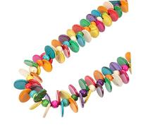 Beaded Boho Ethnically Inspired Long Necklace Coconuts Shell Detail