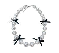 Beaded Bowknot Pendant Necklace - Elegant Bow Design with Crystal Accents, Adjustable Clavicle Chain for Daily Wear & Party Jewelry, Women & Girls Fashion