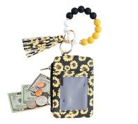 Beaded Bracelet Wallet - Women's Wallet, Multifunctional Card Holder with Keychain and Beaded Bracelet with | Creative Coin Holder for Travel, Shopping, Wedding, Party, Dating and Vacation, Yellow