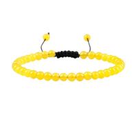 Beaded Bracelets,4Mm Mini Natural Stone Bracelet, Faceted Colorful Chakra Beads Braided Charm Jewelry,Anniversary Family Gift for Women Men Yellow