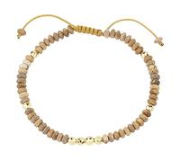 Beaded Bracelets,4Mm Natural Picture Jasper Braided Bracelet,Faceted Gold-Plated Beads Adjustable Jewelry,Reiki Yoga Spiritual Gifts for Women Best Friends