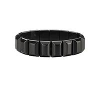 Beaded Bracelets For Men, 8Mm Handmade Natural Stone Beaded Bracelets For Men,Irregular Black Gallstone Half-Moon Beads Stretch Wristband Versatile Jewellry Gift For Mums Dads Or Friends On Party,Bir