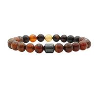 Beaded Bracelets for Men, 8mm Handmade Natural Stone Beaded Bracelets for Women,Tiger Eye Stone Lava Stretch Crystal Bangle Luck Jewellry Gift for Your Family Friends Colleagues Or Daily Life Kha