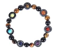 Beaded Bracelets For Men, 8mm Natural Stone Beaded Bracelets for Women Men,Adjustable Obsidian Hematite Tiger Eye Beads Bangle Chakra Jewellry Gift for Mothers Day Fathers Day Birthday Anniversary Da
