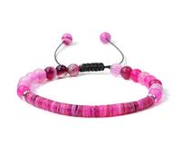 Beaded Bracelets for Men,Adjustable Braide Niche Design Light Luxury 6Mm Natural Gemstone Crystal Wheel Beads Relief Reiki Yoga Stretch Bracelets,Energy Jewellery for Women Men Rose Red Shell + Ros